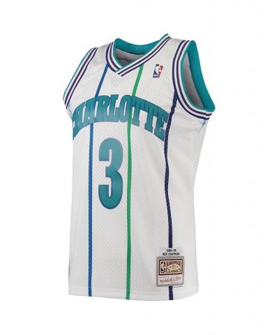 Men's Rex Chapman White Charlotte Hornets 1988-89 Hardwood Classics Swingman Jersey $44.40 Jersey