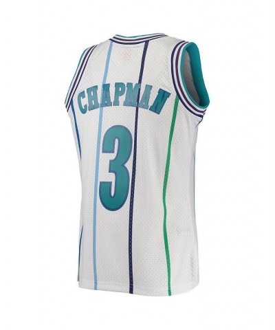 Men's Rex Chapman White Charlotte Hornets 1988-89 Hardwood Classics Swingman Jersey $44.40 Jersey