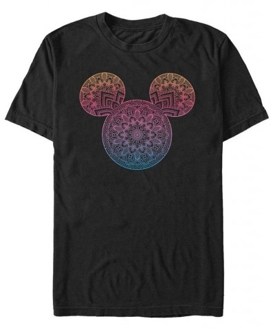 Men's Mickey Mandala Fill Short Sleeve T-Shirt Black $18.89 T-Shirts