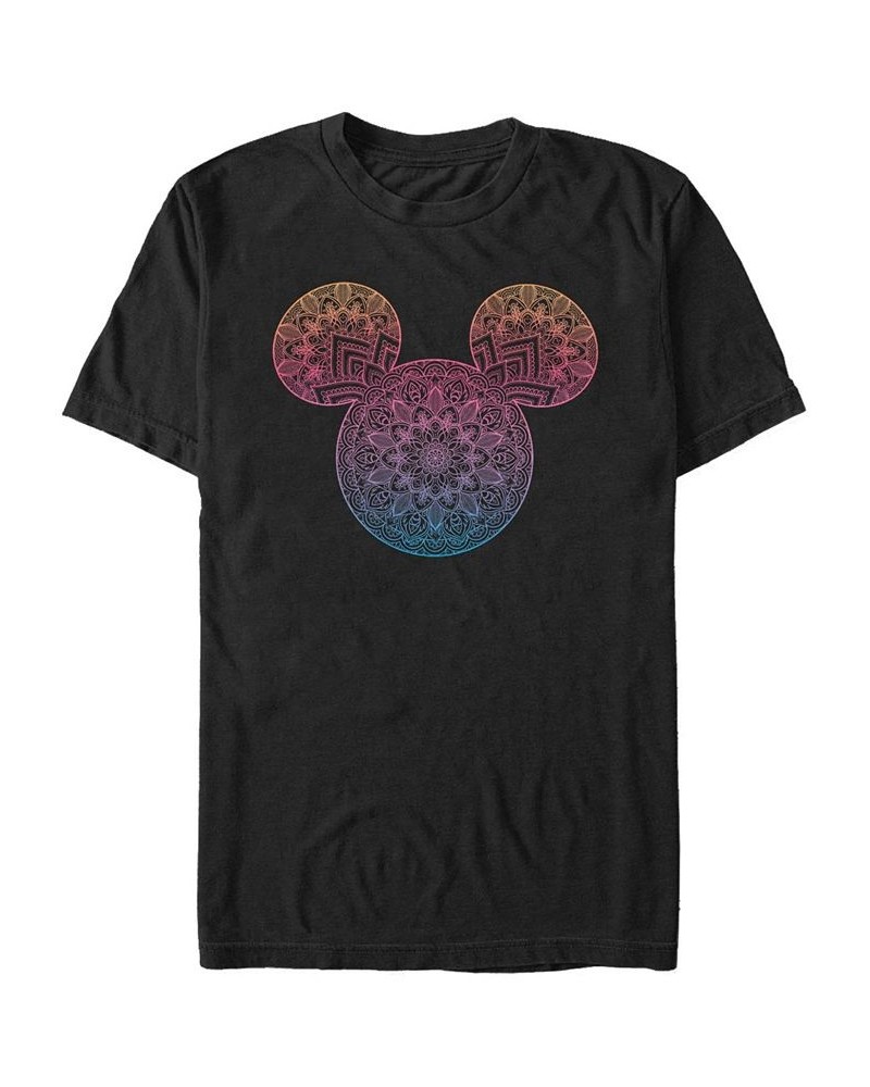 Men's Mickey Mandala Fill Short Sleeve T-Shirt Black $18.89 T-Shirts