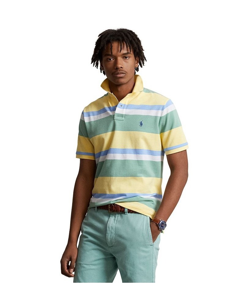 Men's Classic-Fit Striped Mesh Polo Shirt Yellow $48.75 Polo Shirts