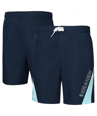 Men's Deep Sea Blue Seattle Kraken Sunrise Volley Swim Shorts $21.59 Swimsuits