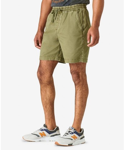 Men's Classic Fit Drawstring Pull Up 7" Shorts Green $24.99 Shorts