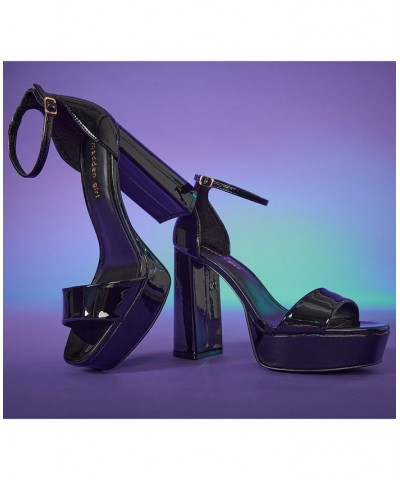 Omega Two-Piece Platform Dress Sandals Black $33.18 Shoes