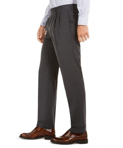 Men's Wool Blend Classic-Fit UltraFlex Stretch Double-Reverse Pleated Dress Pants PD02 $60.00 Pants