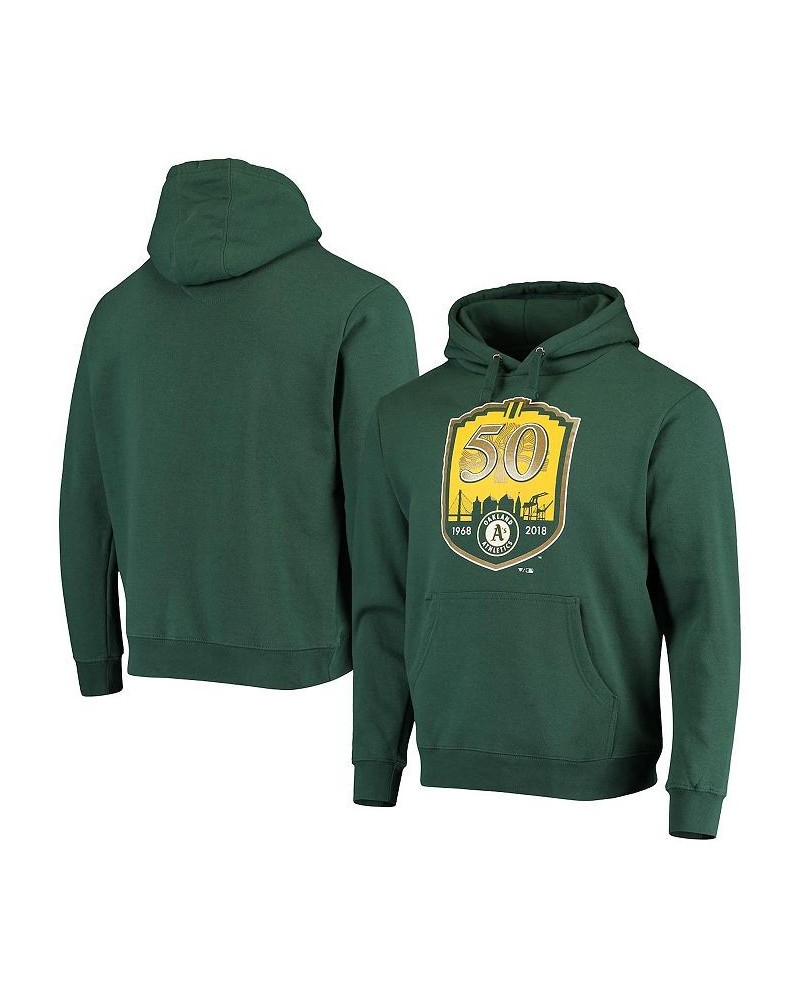 Men's Branded Green Oakland Athletics 50Th Anniversary Pullover Hoodie $30.73 Sweatshirt