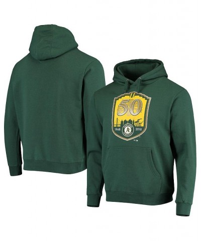 Men's Branded Green Oakland Athletics 50Th Anniversary Pullover Hoodie $30.73 Sweatshirt