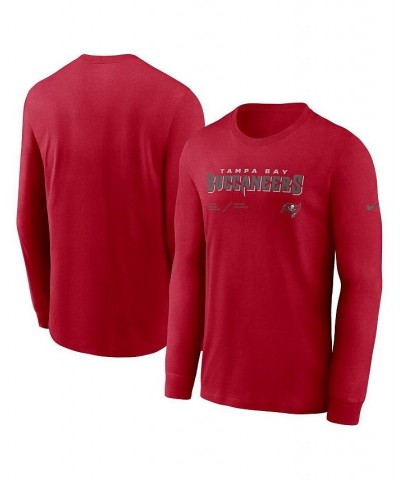 Men's Red Tampa Bay Buccaneers Infograph Lock Up Performance Long Sleeve T-shirt $20.64 T-Shirts