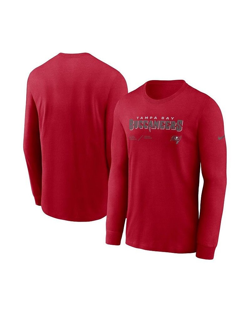 Men's Red Tampa Bay Buccaneers Infograph Lock Up Performance Long Sleeve T-shirt $20.64 T-Shirts