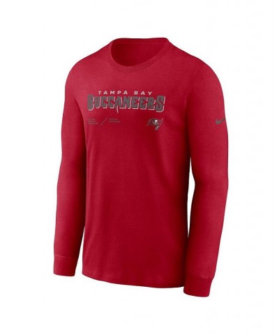 Men's Red Tampa Bay Buccaneers Infograph Lock Up Performance Long Sleeve T-shirt $20.64 T-Shirts