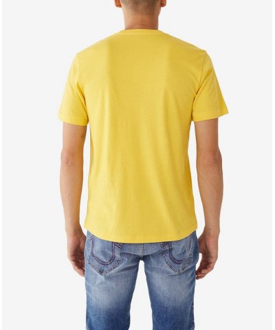 Men's Buddha 2002 Short Sleeve Crewneck T-shirt Yellow $22.70 T-Shirts