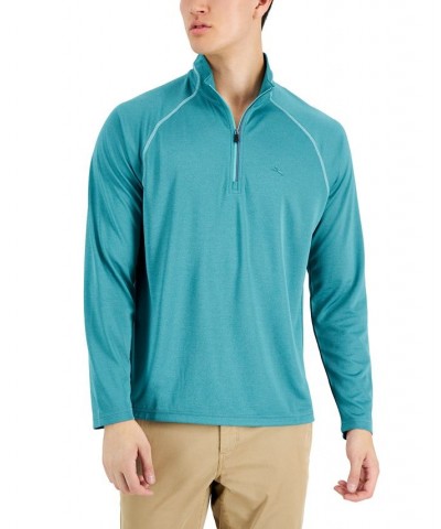 Men's Paradise Isle 1/2-Zip Performance Sweater Green $55.04 Sweaters