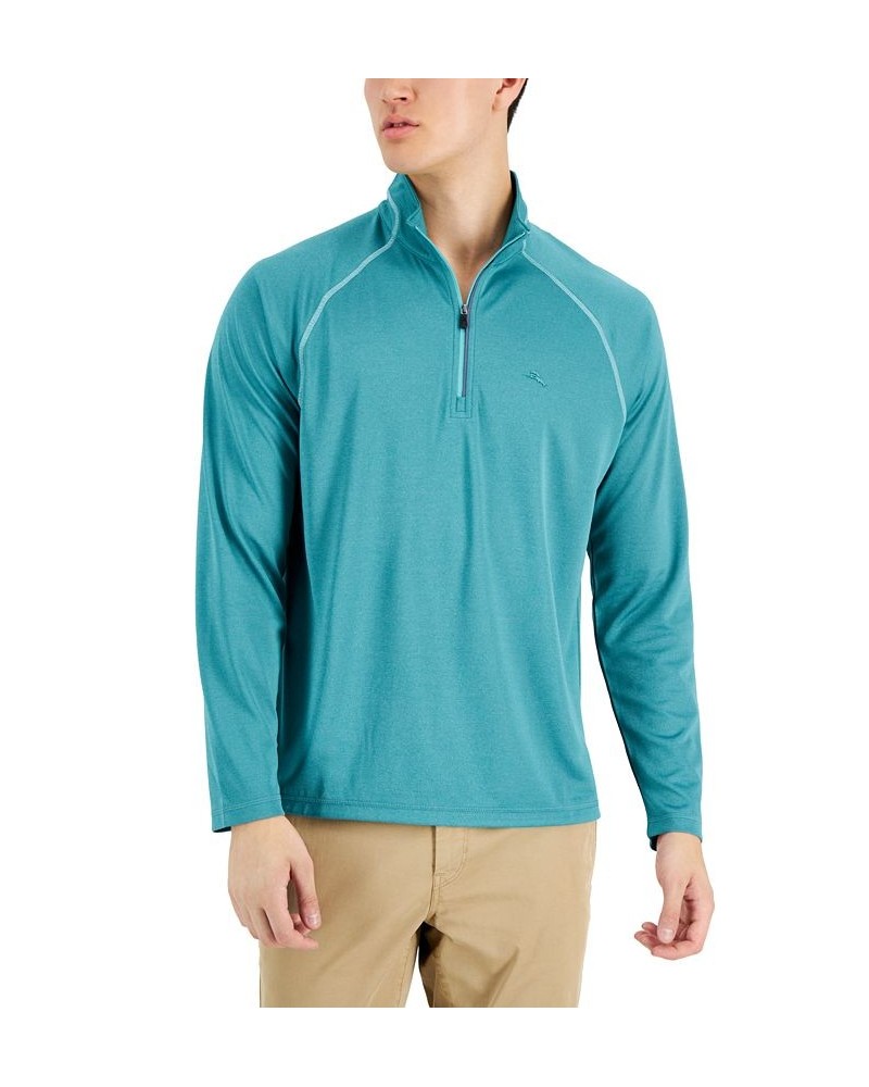 Men's Paradise Isle 1/2-Zip Performance Sweater Green $55.04 Sweaters