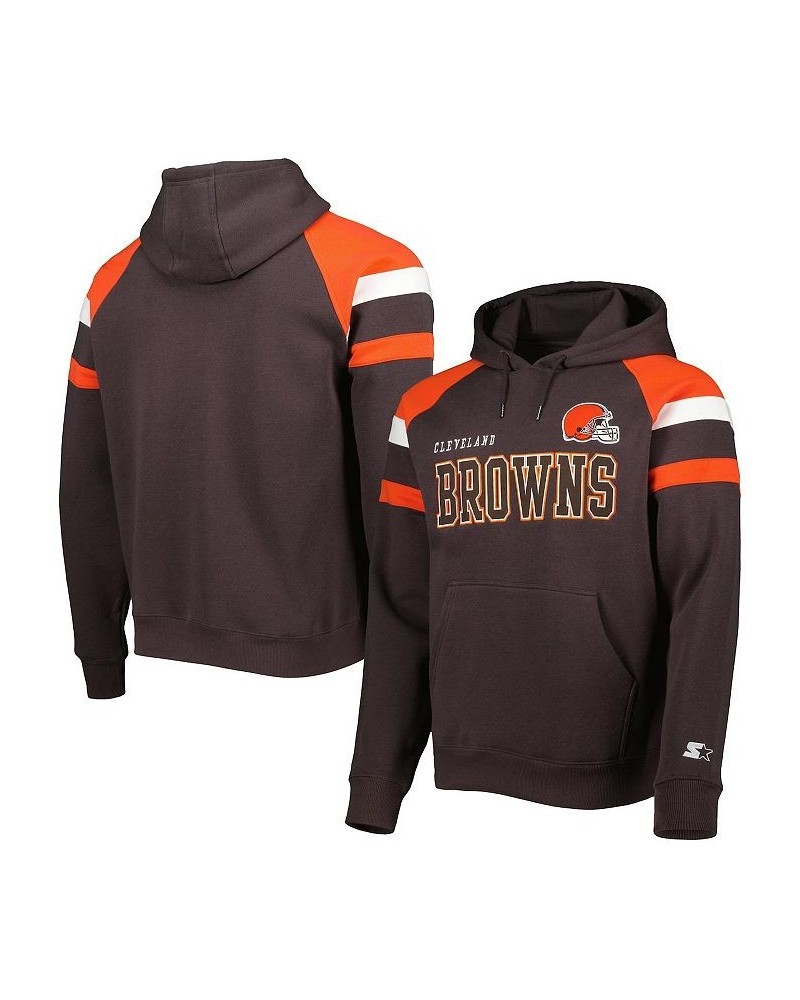 Men's Brown Cleveland Browns Draft Fleece Raglan Pullover Hoodie $47.70 Sweatshirt