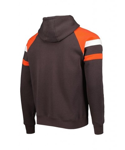 Men's Brown Cleveland Browns Draft Fleece Raglan Pullover Hoodie $47.70 Sweatshirt