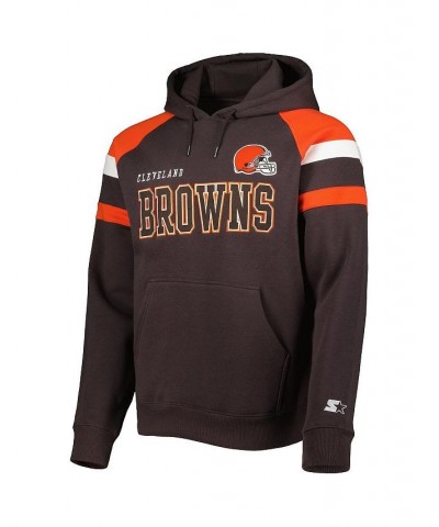 Men's Brown Cleveland Browns Draft Fleece Raglan Pullover Hoodie $47.70 Sweatshirt