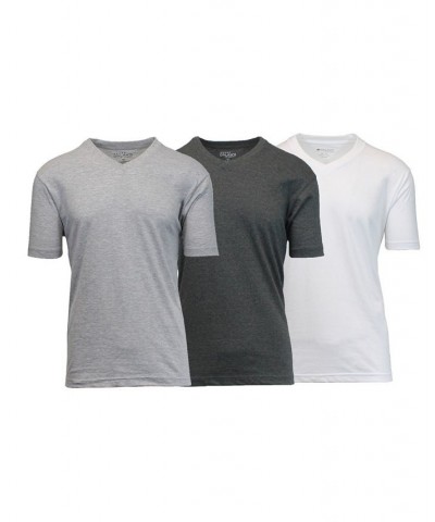 Men's Short Sleeve V-Neck T-shirt, Pack of 3 White-Charcoal-Heather Gray Tan/Beige $23.20 T-Shirts