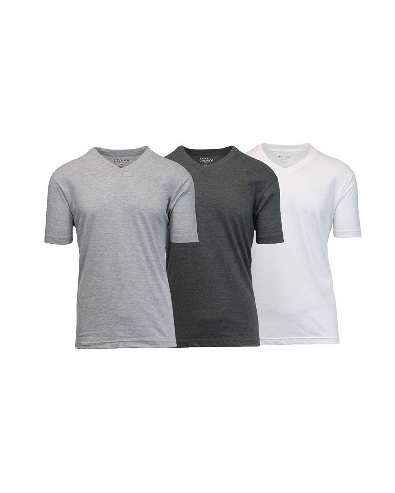 Men's Short Sleeve V-Neck T-shirt, Pack of 3 White-Charcoal-Heather Gray Tan/Beige $23.20 T-Shirts