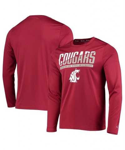 Men's Crimson Washington State Cougars Wordmark Slash Long Sleeve T-shirt $18.90 T-Shirts