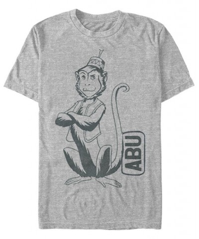 Disney Men's Aladdin Live Action Abu Smirking Pose Portrait Short Sleeve T-Shirt Gray $15.40 T-Shirts