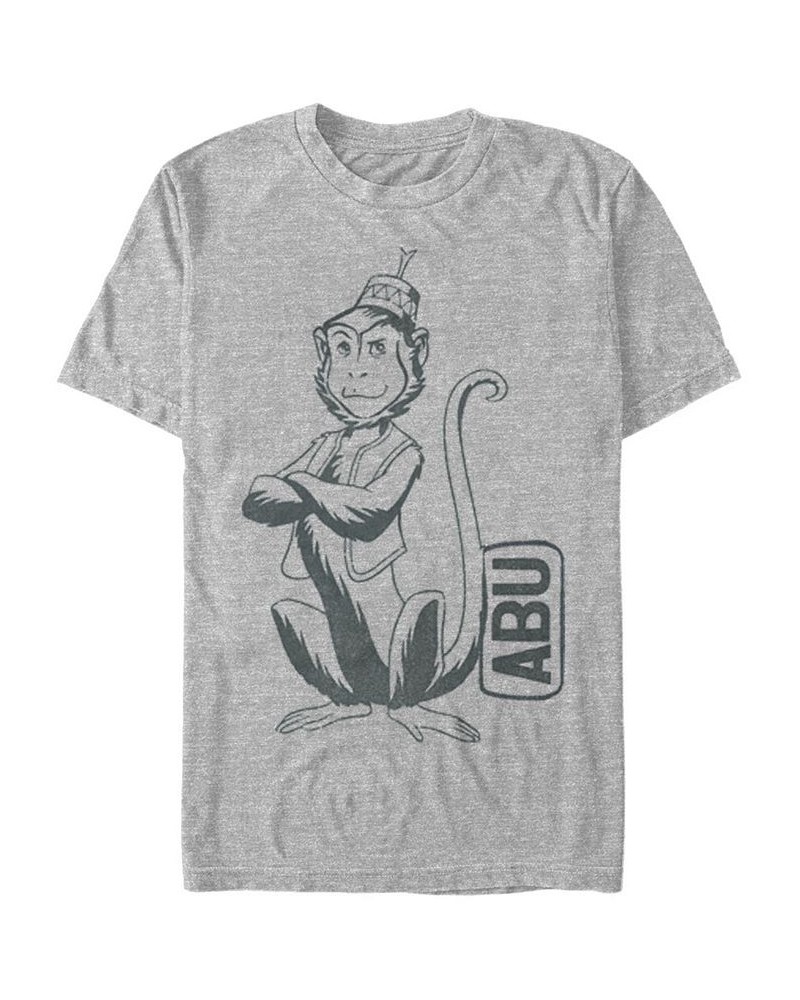 Disney Men's Aladdin Live Action Abu Smirking Pose Portrait Short Sleeve T-Shirt Gray $15.40 T-Shirts