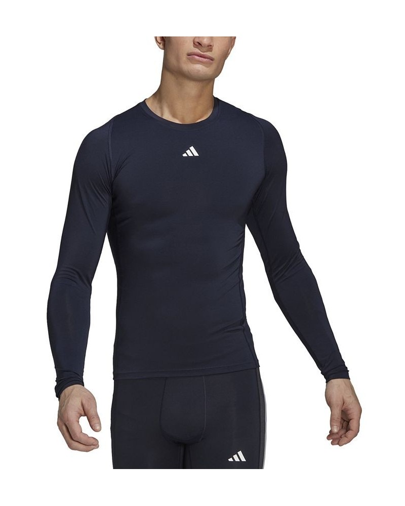 Men's Techfit Performance Training Long-Sleeve T-Shirt Blue $15.95 T-Shirts