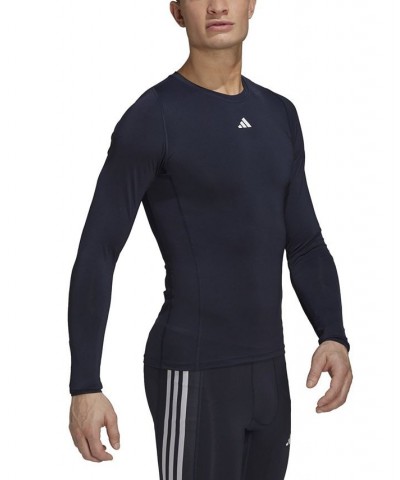 Men's Techfit Performance Training Long-Sleeve T-Shirt Blue $15.95 T-Shirts