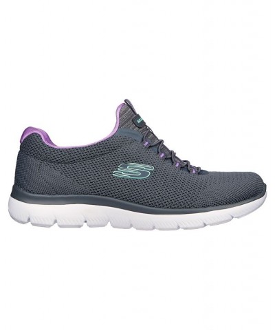 Women's Summits - Cool Classic Wide Width Athletic Walking Sneakers Gray $22.55 Shoes