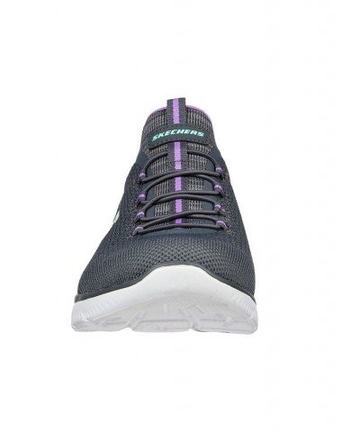 Women's Summits - Cool Classic Wide Width Athletic Walking Sneakers Gray $22.55 Shoes