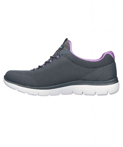 Women's Summits - Cool Classic Wide Width Athletic Walking Sneakers Gray $22.55 Shoes