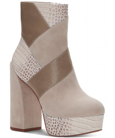 Gilisama Platform Dress Booties Tan/Beige $35.17 Shoes