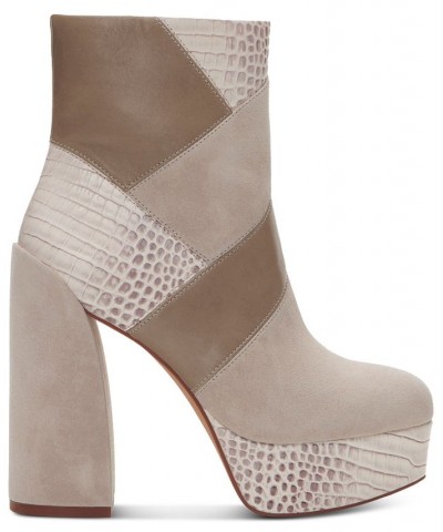 Gilisama Platform Dress Booties Tan/Beige $35.17 Shoes