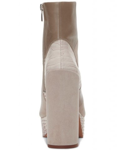 Gilisama Platform Dress Booties Tan/Beige $35.17 Shoes