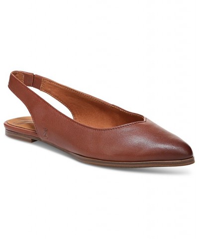 Women's Helene Pointed-Toe Slingback Flats Brown $39.16 Shoes