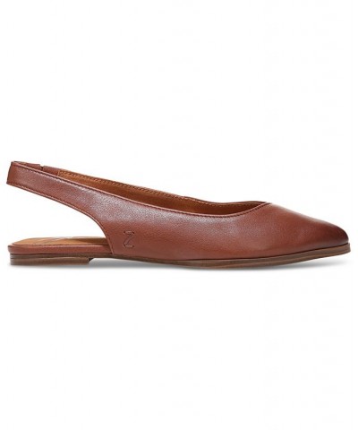 Women's Helene Pointed-Toe Slingback Flats Brown $39.16 Shoes