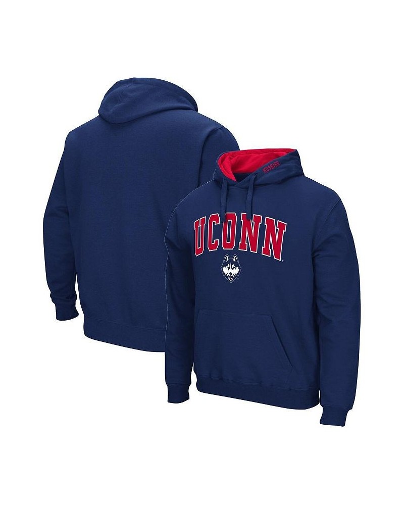 Men's Navy UConn Huskies Arch and Logo 3.0 Pullover Hoodie $28.20 Sweatshirt