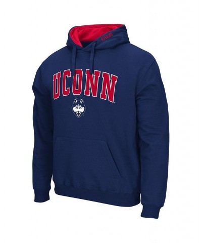 Men's Navy UConn Huskies Arch and Logo 3.0 Pullover Hoodie $28.20 Sweatshirt