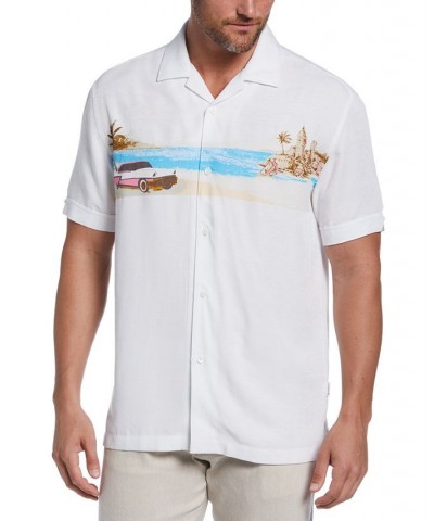 Men's Textured Tropical Short-Sleeve Shirt White $23.94 Shirts