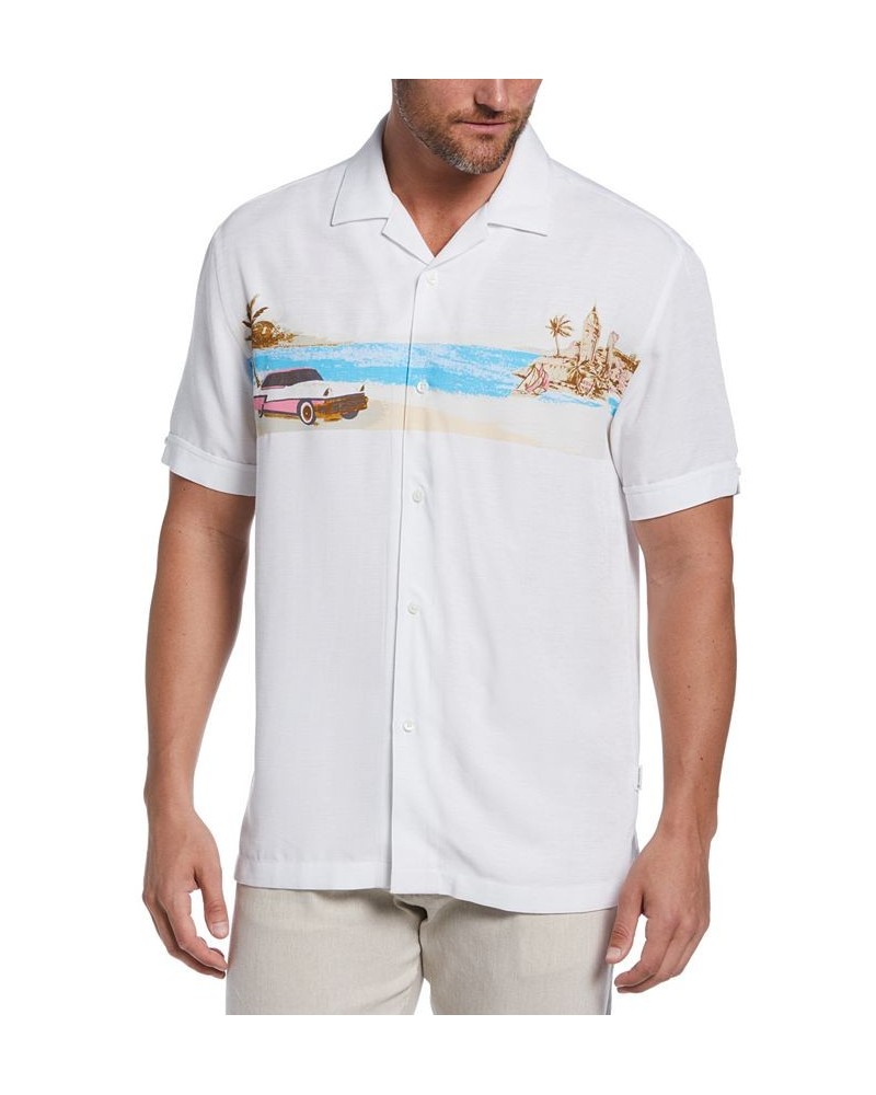 Men's Textured Tropical Short-Sleeve Shirt White $23.94 Shirts