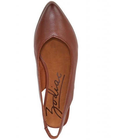 Women's Helene Pointed-Toe Slingback Flats Brown $39.16 Shoes