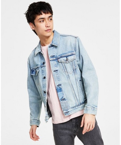 Men's Denim Trucker Jacket Writers Block Dx $45.89 Jackets