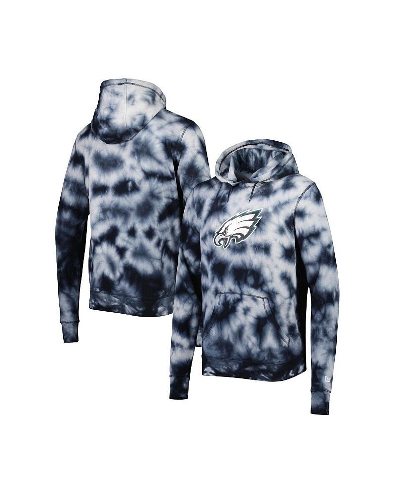 Men's Black Philadelphia Eagles Team Tie-Dye Pullover Hoodie $48.59 Sweatshirt