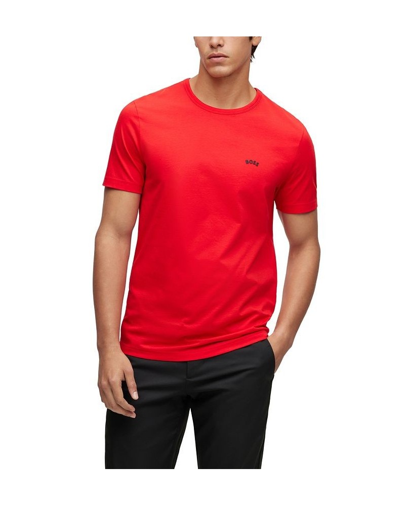 BOSS Men's Regular-Fit Logo Cotton T-shirt Red $32.64 T-Shirts