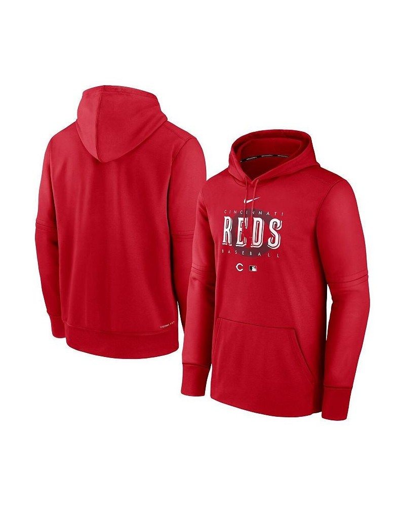 Men's Red Cincinnati Reds Authentic Collection Pregame Performance Pullover Hoodie $52.24 Sweatshirt