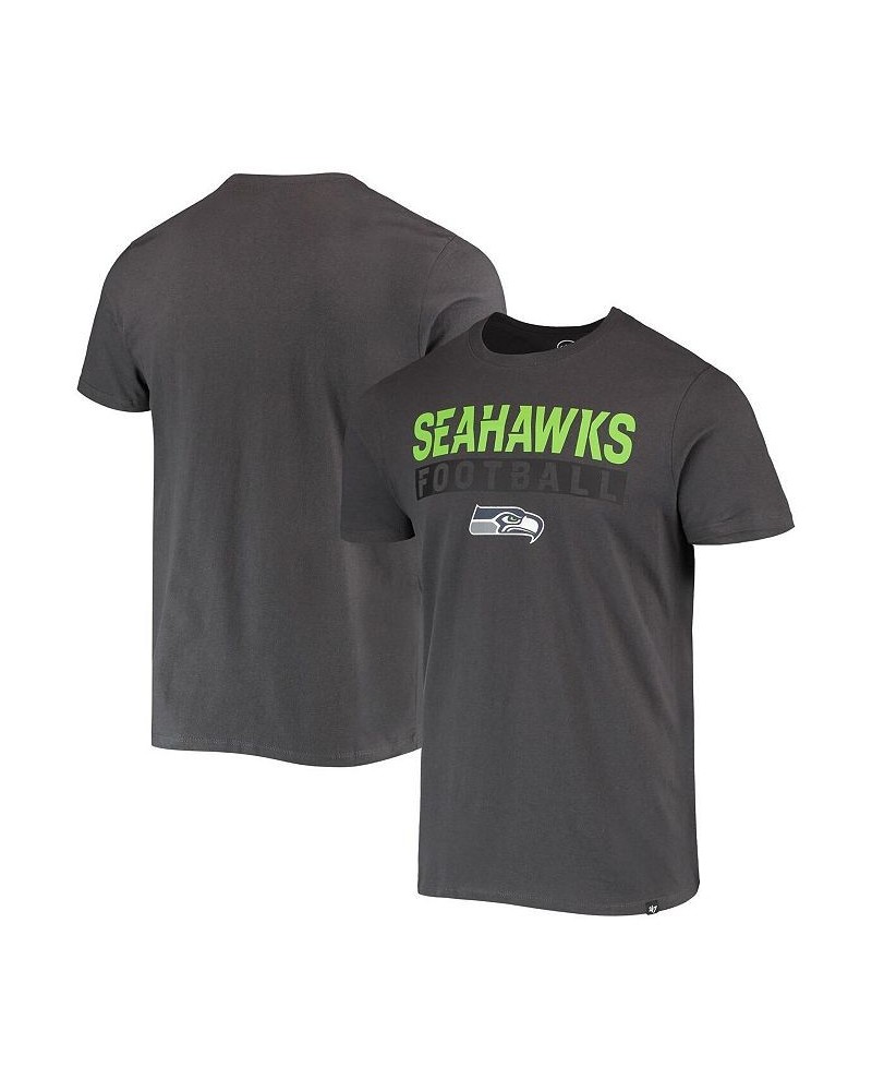 Men's '47 Charcoal Seattle Seahawks Dark Ops Super Rival T-shirt $17.28 T-Shirts