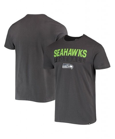 Men's '47 Charcoal Seattle Seahawks Dark Ops Super Rival T-shirt $17.28 T-Shirts