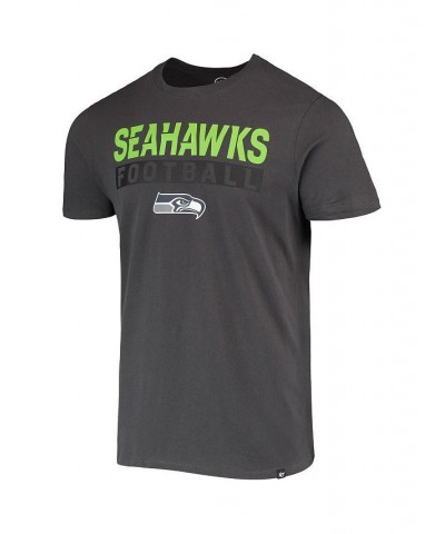 Men's '47 Charcoal Seattle Seahawks Dark Ops Super Rival T-shirt $17.28 T-Shirts