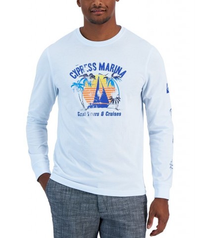 Men's Cypress Marina Classic-Fit Graphic Long-Sleeve T-Shirt Blue $10.34 Shirts