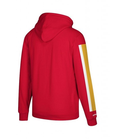 Men's Red Kansas City Chiefs Three Stripe Pullover Hoodie $38.25 Sweatshirt