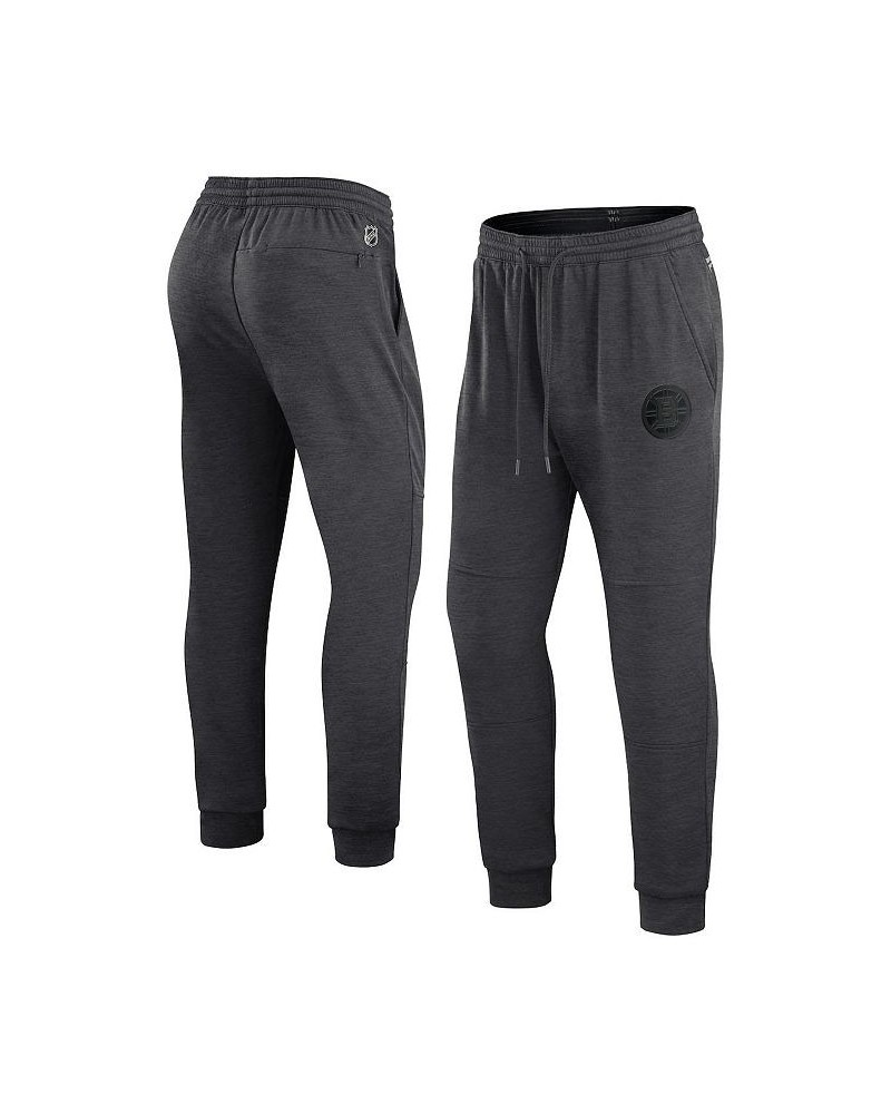 Men's Branded Heather Charcoal Boston Bruins Authentic Pro Road Jogger Sweatpants $45.60 Pants